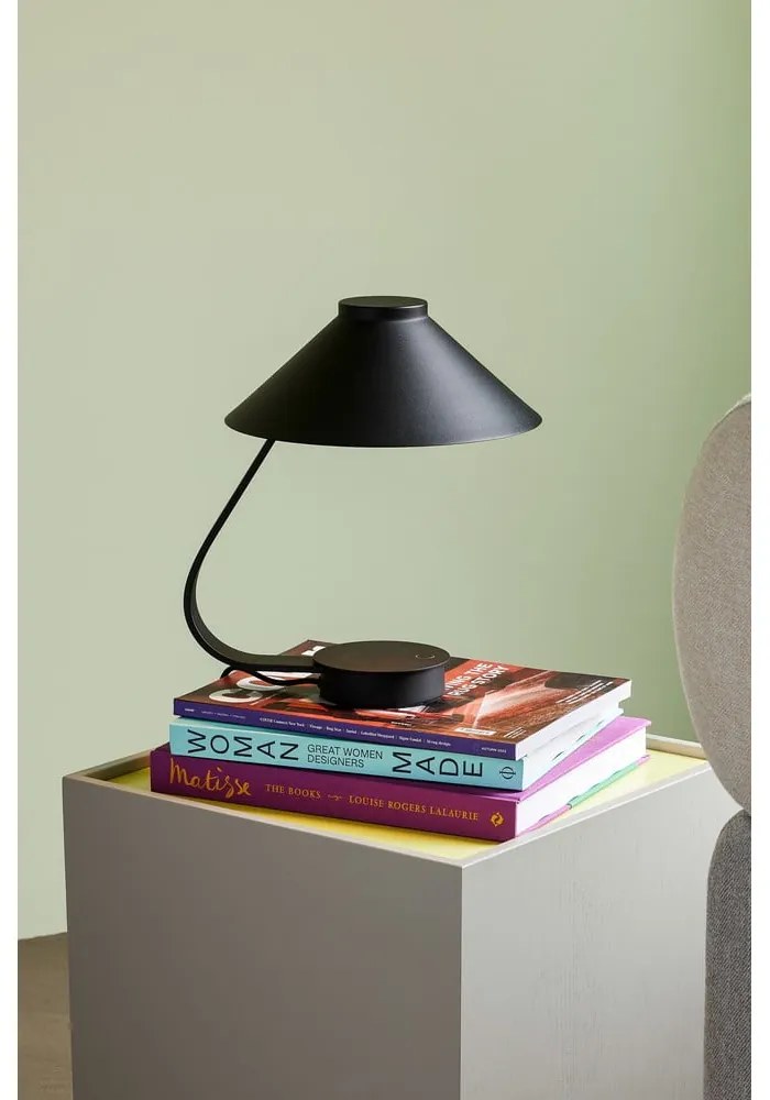 Черна LED затъмняваща се настолна лампа (височина 31 cm) Muri – Hübsch