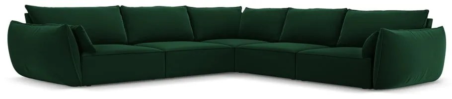 Тъмнозелен кадифен ъглов диван Vanda – Mazzini Sofas