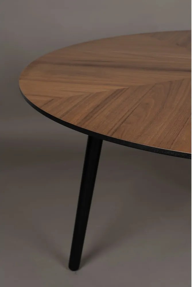 Кръгла маса за хранене с плот от орехово дърво ø 120 cm Clover - Dutchbone