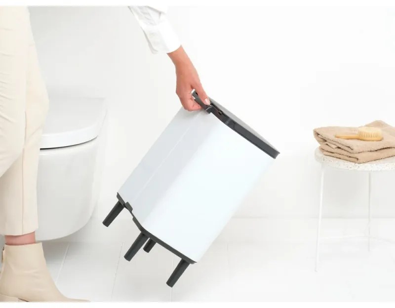 Кош за боклук Brabantia Bo Small Hi 1006647, 12 л, Плавно и безшумно отваряне, Противоплъзгаща основа, Бял