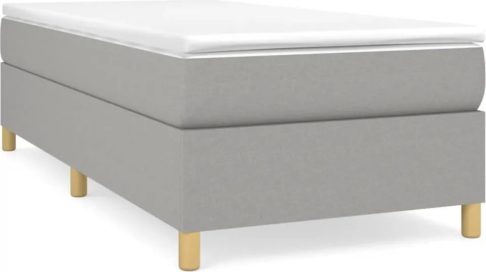 3120921 vidaXL Рамка за легло с пружини, светлосива, 90x190 см, плат