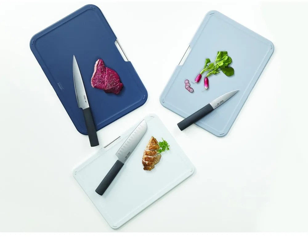 Комплект от 3 дъски за рязане и ножове с поставка Nest Plus - Joseph Joseph