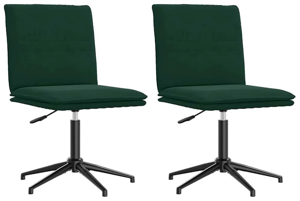 3315369 vidaXL Трапезни столове, 2 бр, тъмнозелени, кадифе