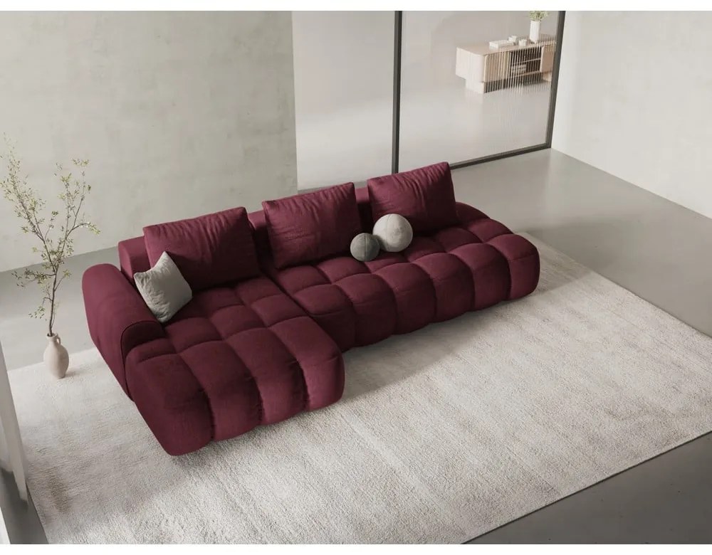 Бордо сгъваем/с място за съхранение ъглов диван (ляв ъгъл) Linz – Cosmopolitan Design