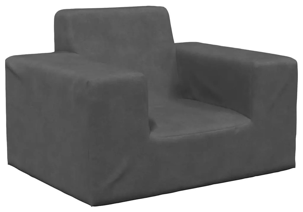 4104774 vidaXL Детски диван, антрацит, мек плюш