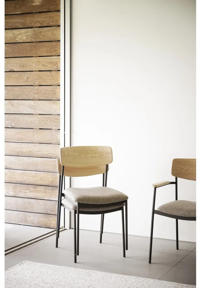 Трапезни столове в бежов и естествен цвят в комплект от 2 бр. Maymont – Rowico