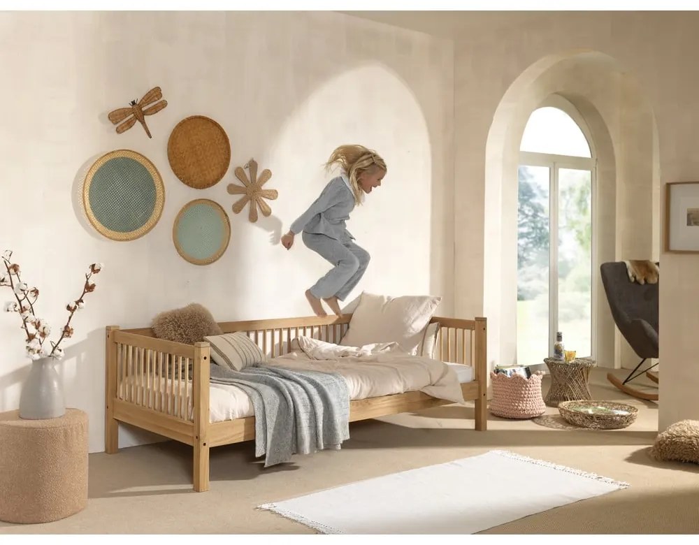 Детско легло от масивен дъб в естествен цвят 90x200 cm Forrest – Vipack