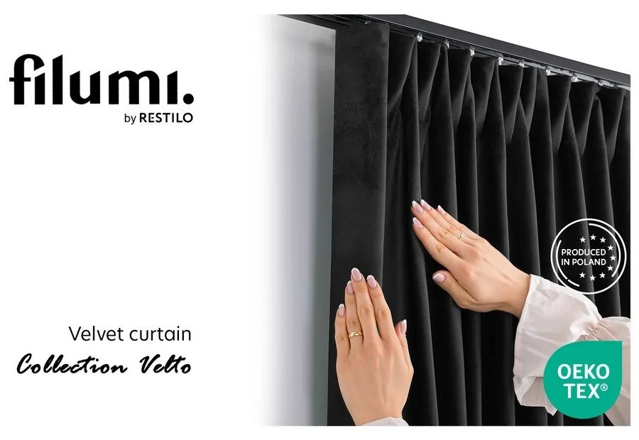 Черна затъмняваща завеса 200x270 cm Velto – Filumi