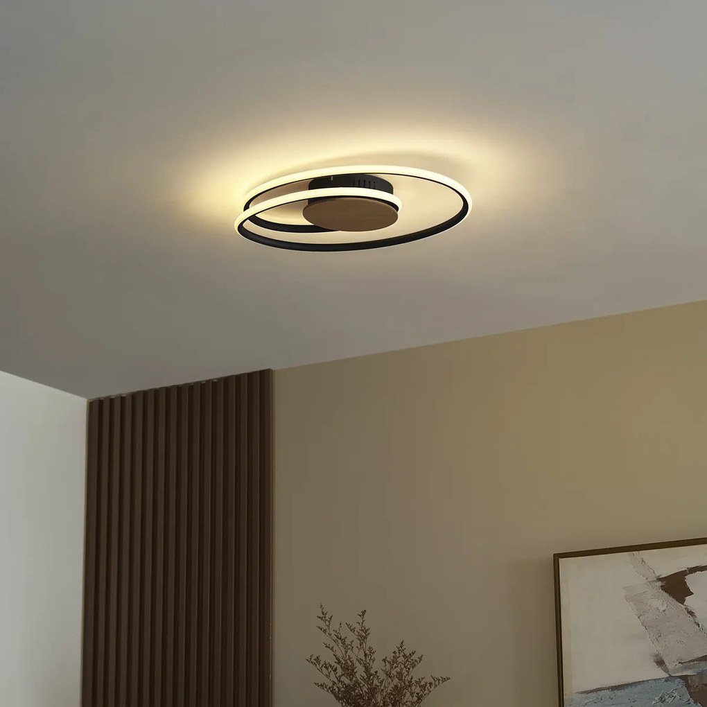 Дизайнерска таванна лампа дърво вкл. LED 3-степенно димиране - Rowan