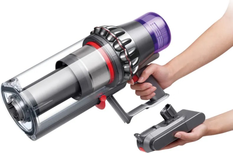 Вертикална прахосмукачка Dyson V11 Fluffу 476550-01 2в1, 185AW, 0.54 л, 125 000 об/мин, Автономия 60 мин, 3 режима, LCD, Никел/червен