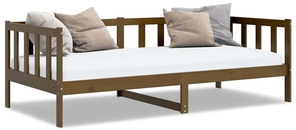 806943 vidaXL Дневно легло без матрак, меденокафяв, бор масив, 90x200 см