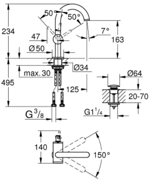 Смесител за мивка Grohe Atrio II-Chrome