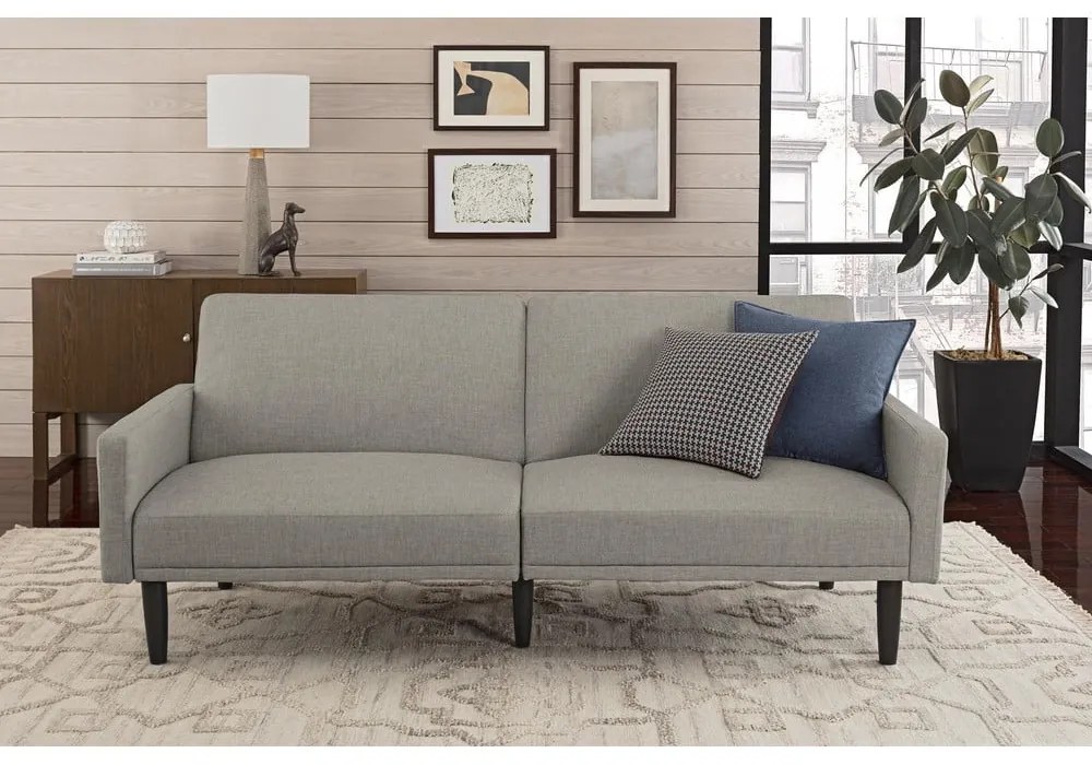 Светлосив разтегателен диван 198 cm - Støraa