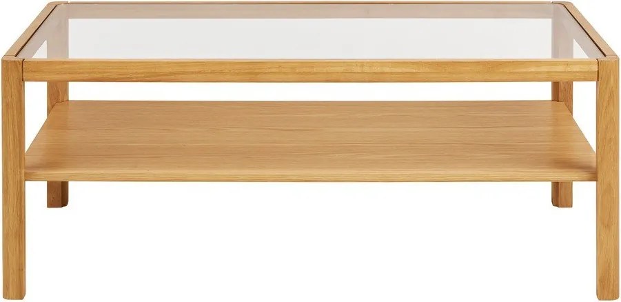 Масичка за кафе със стъклен плот в естествен цвят 60x110 cm Lourmarin – House Nordic