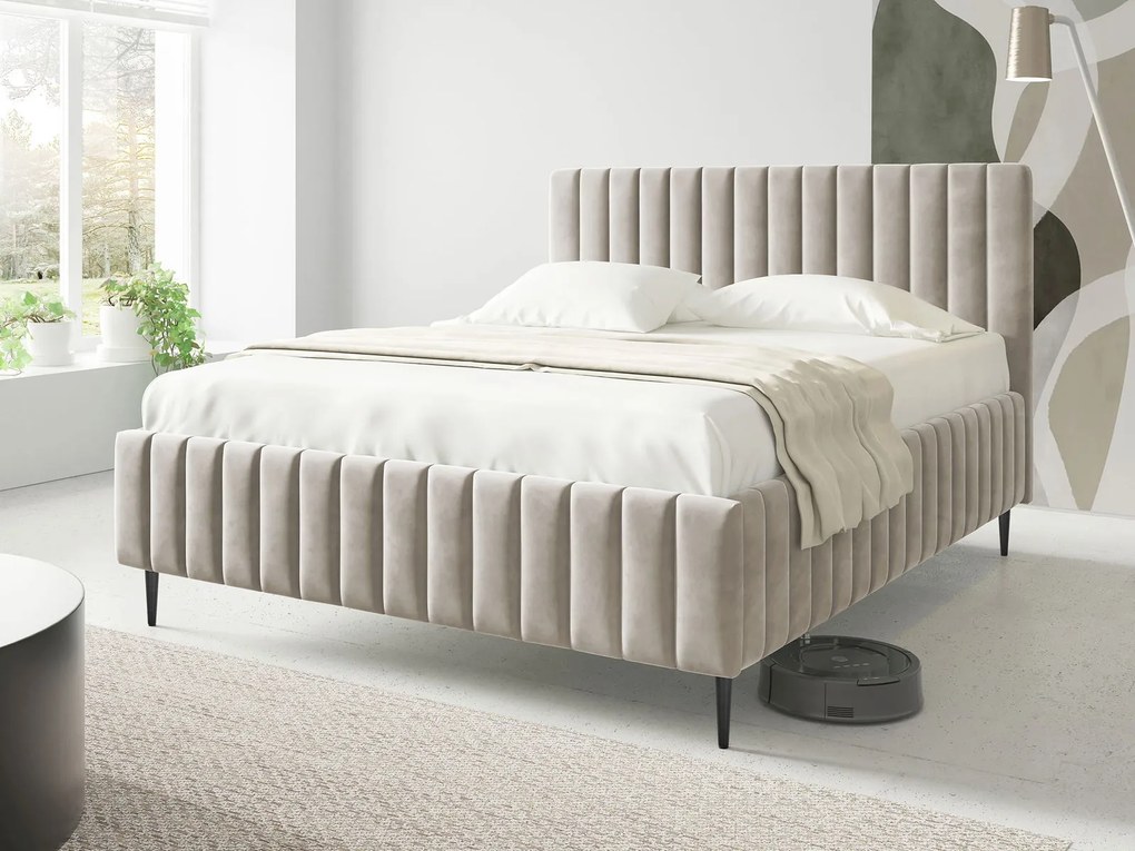 Тапицирано легло Lewezo-Бежово-140 x 200