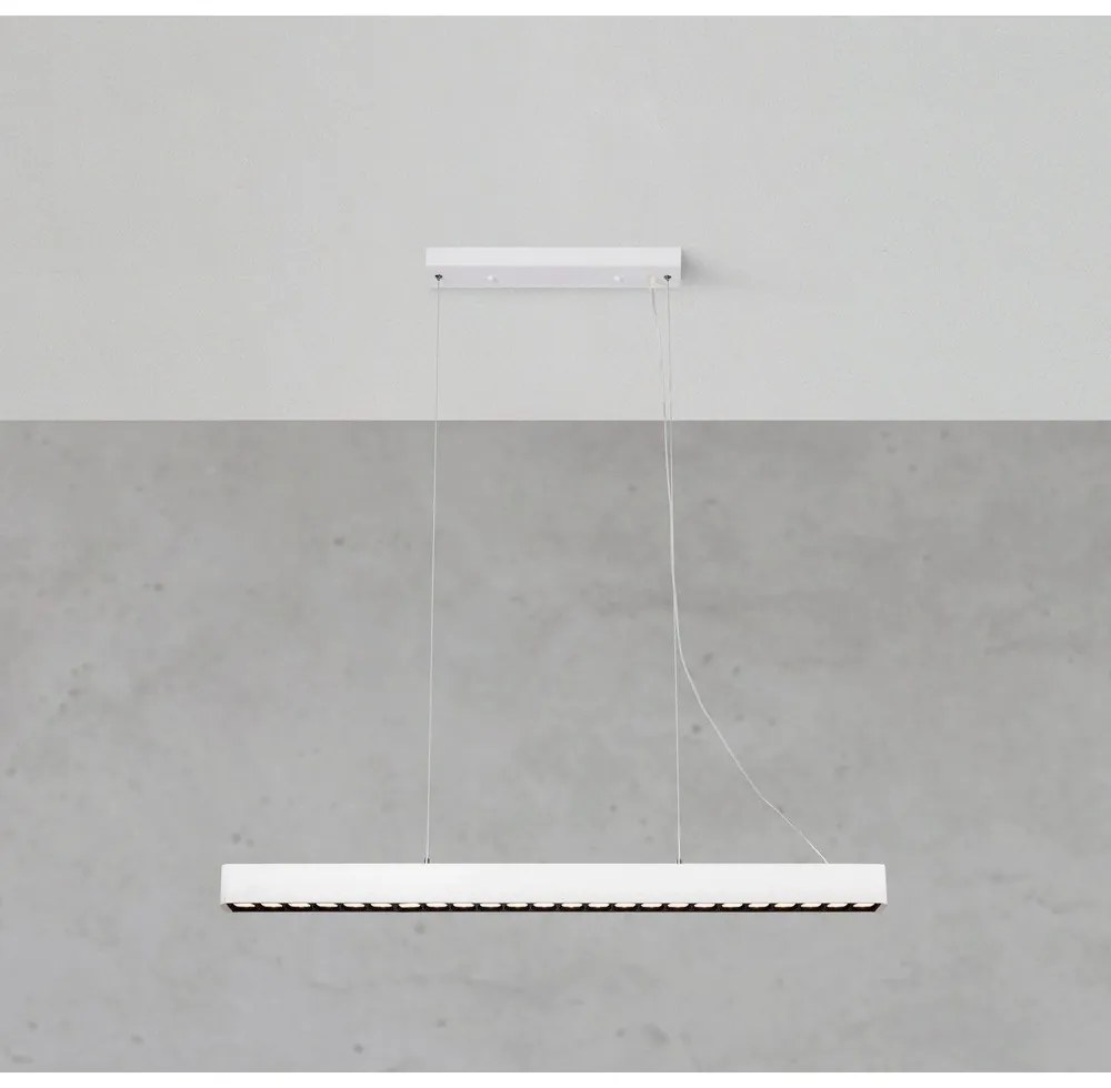 Бяло LED висящо осветително тяло с метален абажур Plano – Markslöjd