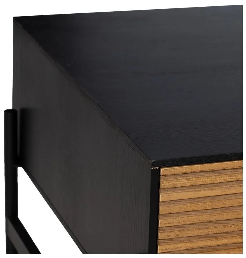 Масичка за кафе от ясен в черен и естествен цвят 60x124 cm Orleans - Ixia