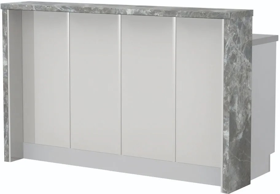Островна кухненска пейка Modena-Length: 160 cm.-White glossy-Siena Marble