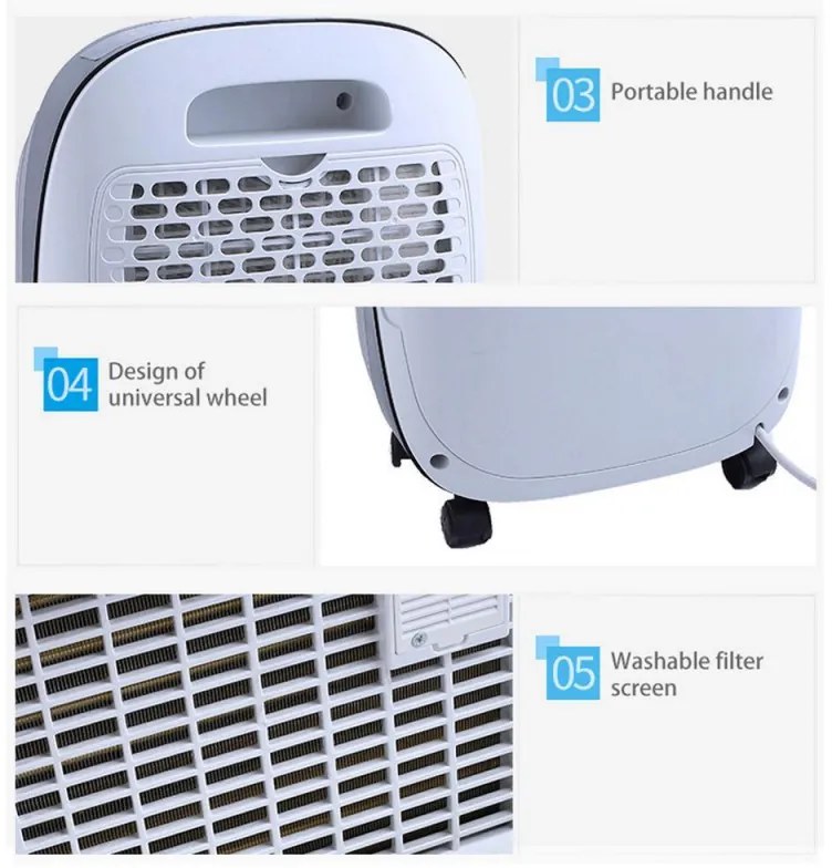 Влагоабсорбатор Attractive TRITON 10, 175W, 1.8 л, 10л/24ч, R290, Таймер, Автоматичен дефрост, Сензор за влажност, Бял/черен