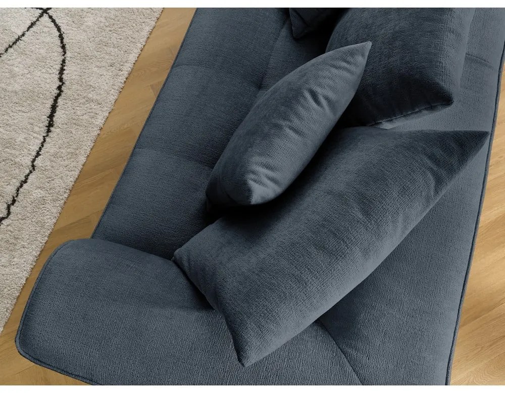 Тъмносин шенилов диван 237 cm Whesley – Bobochic Paris