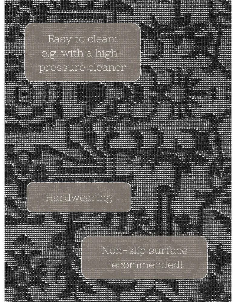 Черно-бял килим за открито и закрито 200x290 cm Duet Kona – NORTHRUGS