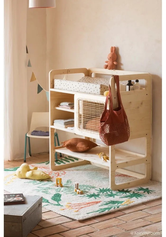 Памучен ръчно изработен детски килим подходящ за пране 140x200 cm Botanic Plants – Lorena Canals