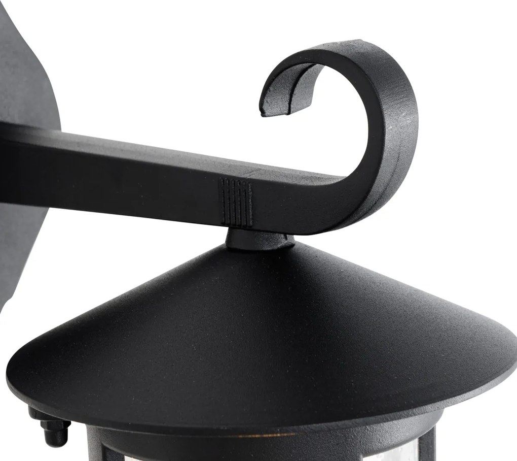 Класически външен стенен фенер черен IP44 - Herb