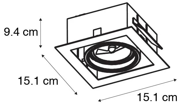 Комплект от 6 модерни вградени прожектора черни регулируеми - Oneon 70