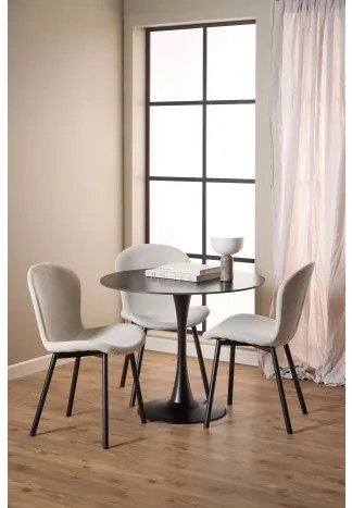 ФИОРА Бежов (тъкан Апиа 453) / черни крака – МОДЕРЕН ТАПИЦИРАН С ЧЕНИЛ СТОЛ ЗА ДНЕВНА/ТРАПЕЗАРИЯ