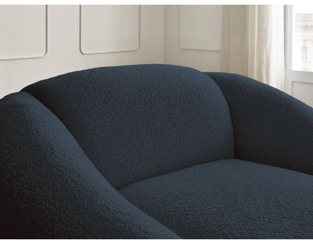 Тъмносиньо кресло от букле Tina – Bobochic Paris