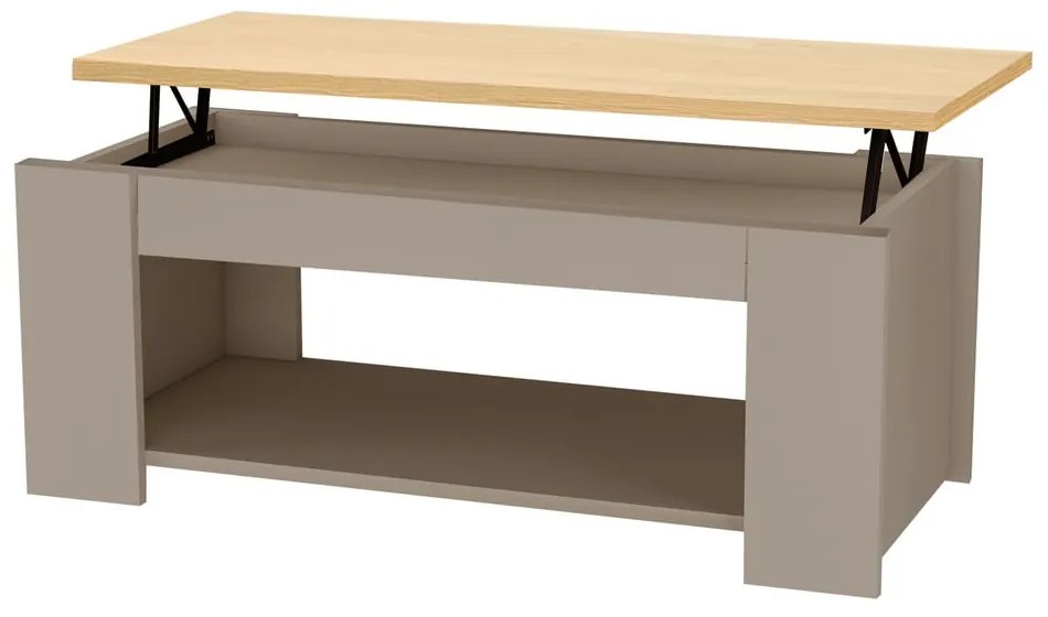 Масичка за кафе с дъбов плот в естествено сиво 105x47 cm Emerald - Støraa