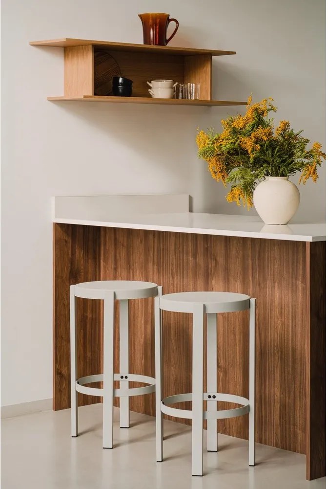 Светлосив стоманен бар стол (височина на седалката 65 cm) Doon – noo.ma