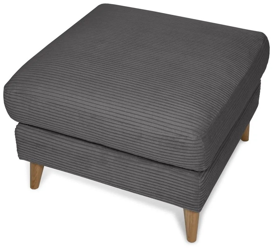 Тъмносива табуретка от рипсено кадифе Paris – Scandic