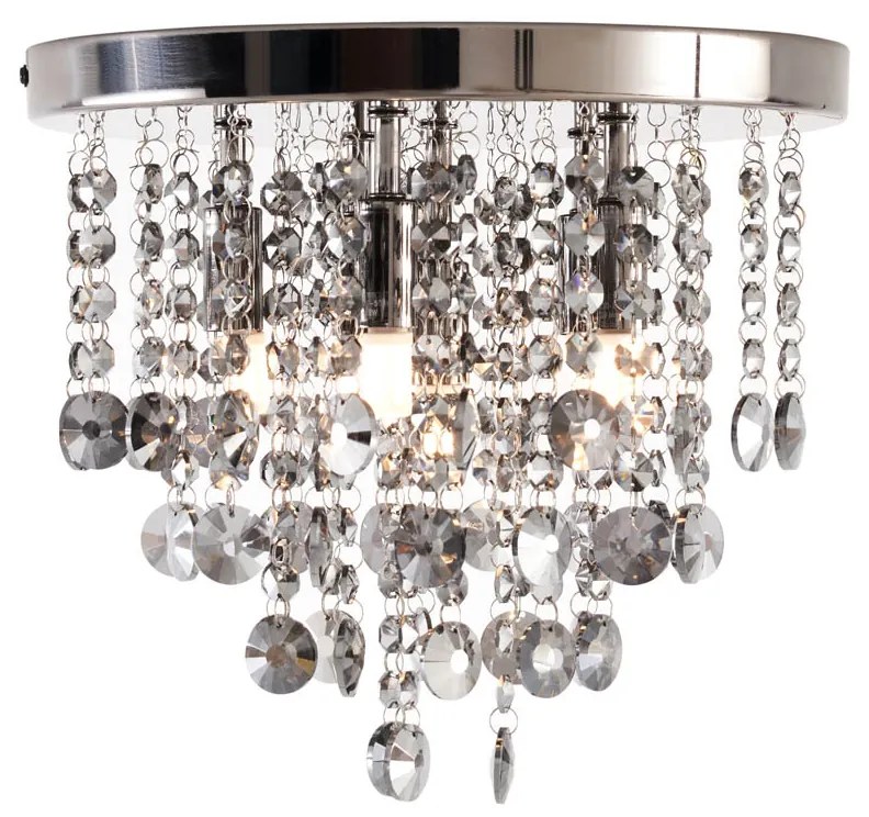 Класически плафон черен с димно стъкло - Медуза