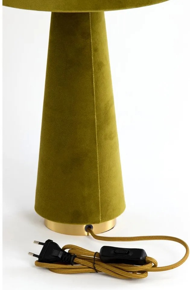 Зелена настолна лампа с текстилен абажур (височина 61 cm) Devia – Light & Living