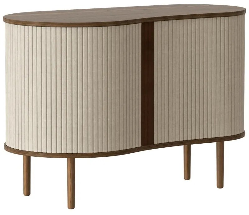 Кафяво-бежов нисък скрин в дъбов декор с плъзгащи се врати 100x67 cm Audacious - UMAGE