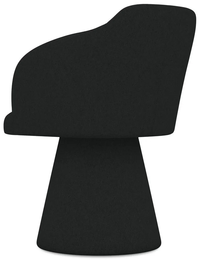 Черен тапициран трапезен стол Kanoa – Makamii