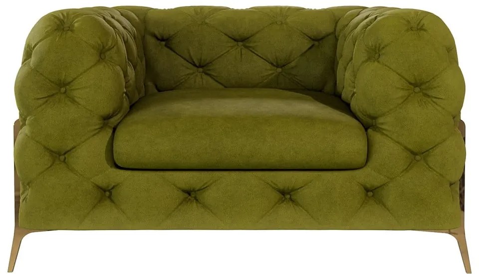 Зелено кадифено кресло Chelsea Bis – Ropez