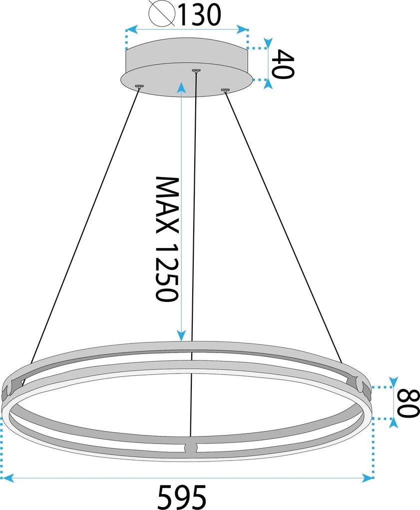 Lampa wisząca LHJ015-CP 60 CM GOLD