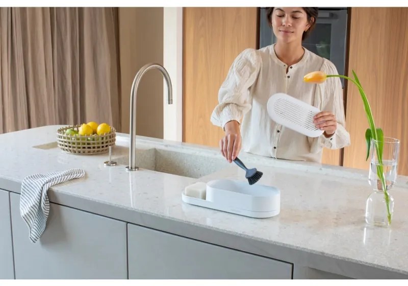 Органайзер за мивка Brabantia SinkStyle 1008501, Минерализирано покритие, Устойчив на корозия, Бял