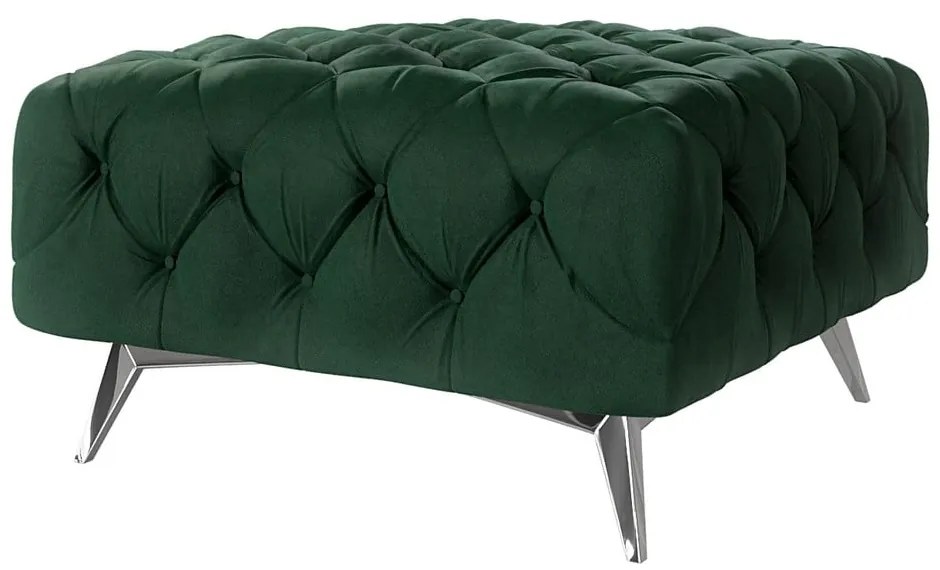 Тъмнозелена кадифена табуретка Chelsea – Ropez