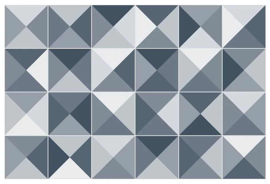 Комплект от 24 декоративни стикера за стена Azulejos Shades, 15 x 15 cm - Ambiance