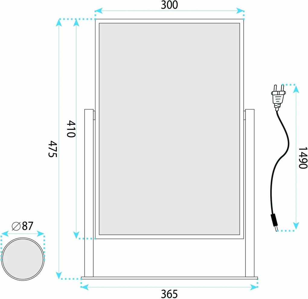 Огледало LED LUMI Black 30x40cm