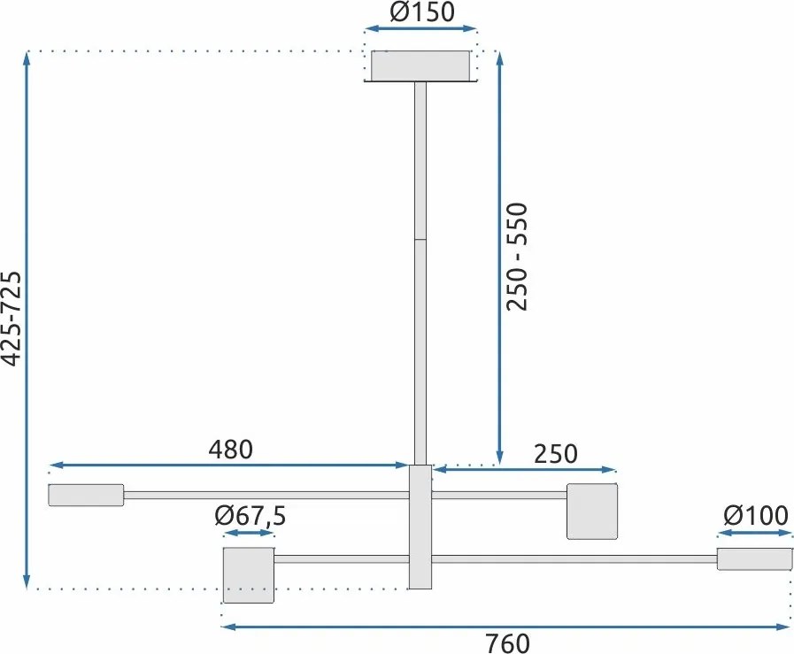 Пендел с 4 рамена APP596-4C +REMOTE