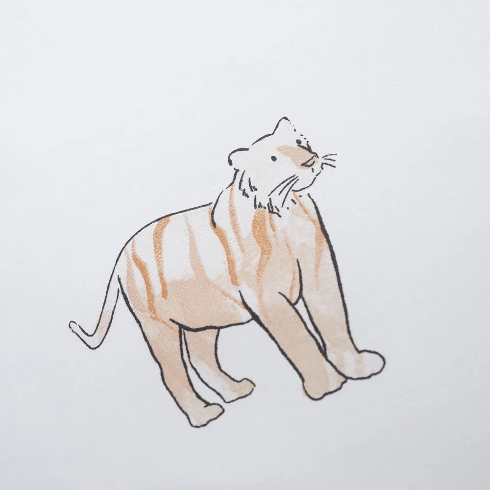 Бял еластичен памучен детски чаршаф за детско креватче 70x140 cm Zoo Animals – Bianca