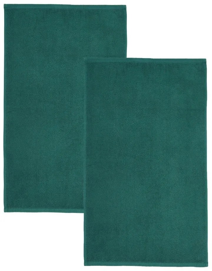 Тъмнозелени бързосъхнещи памучни хавлиени кърпи от тери в комплект от 2 бр. 90x140 cm Quick Dry – Catherine Lansfield