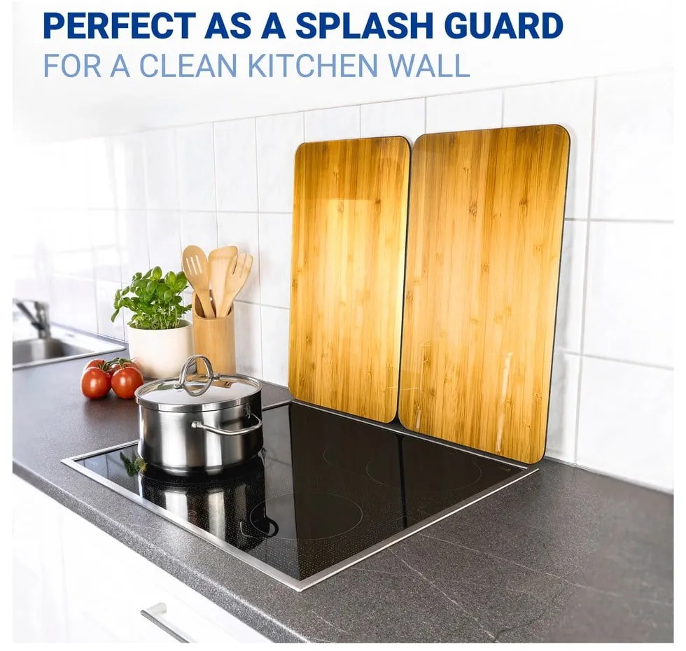 Капаци за печка 2 бр. от закалено стъкло 52x30 cm Wooden – Maximex