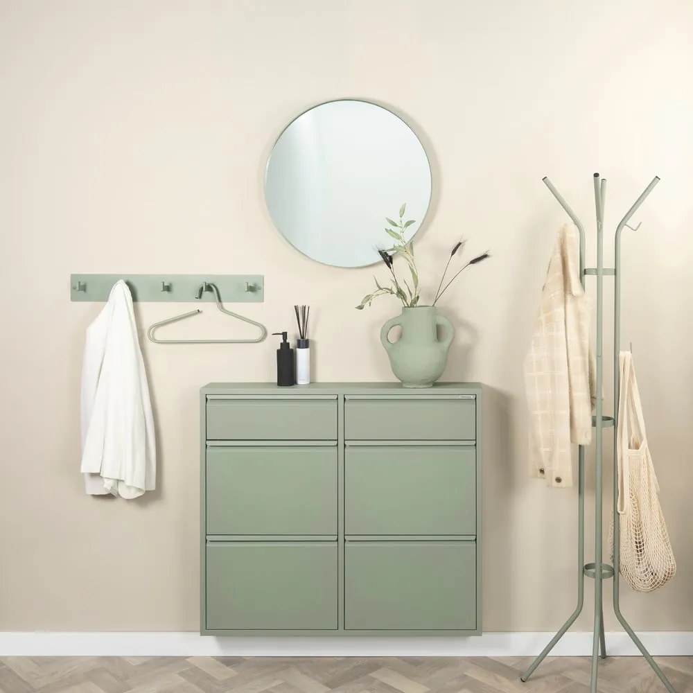 Сиво-зелена метална накланяща се стойка за обувки 98x86x15 cm Billy – Spinder Design