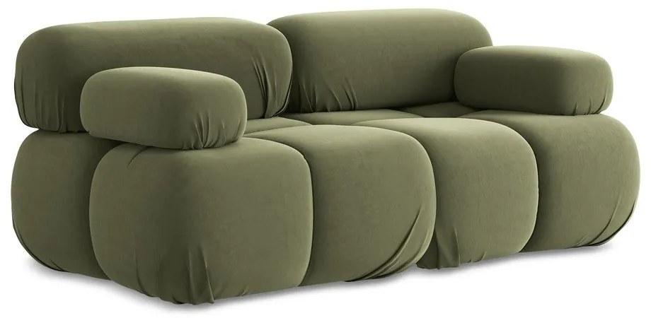 Светлозелен кадифен модулен диван 190 cm Lokua – Makamii
