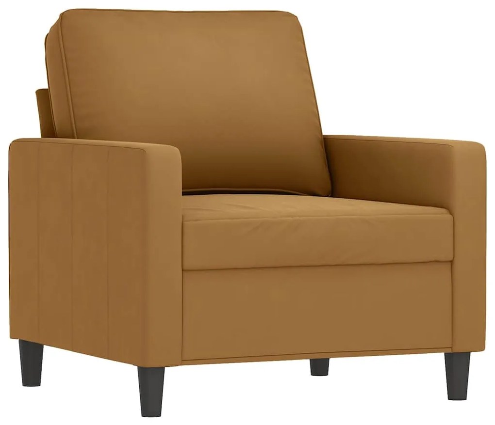 359186 vidaXL Кресло, кафяво, 60 см, кадифе